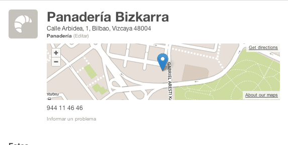 Geolocalización Panadería Bizkarra #GaldakaON gersonbeltran