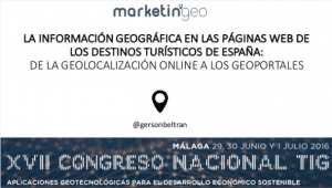 La información geográfica en las páginas web de los destinos turísticos de España